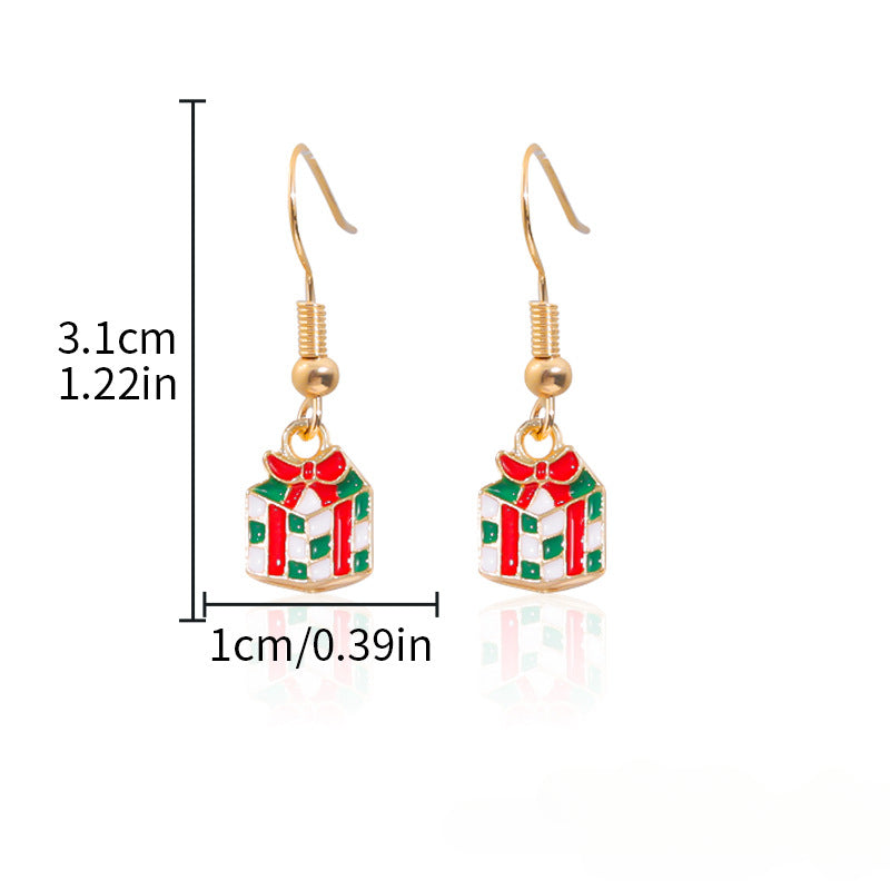 Wholesale Alloy Oil Drop Cartoon Santa Claus Earrings Set ACC-ES-Zhey007