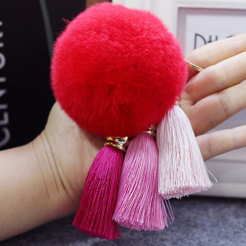 Wholesale Creative Tassel Wool Ball Keychains ACC-KC-GongZ032