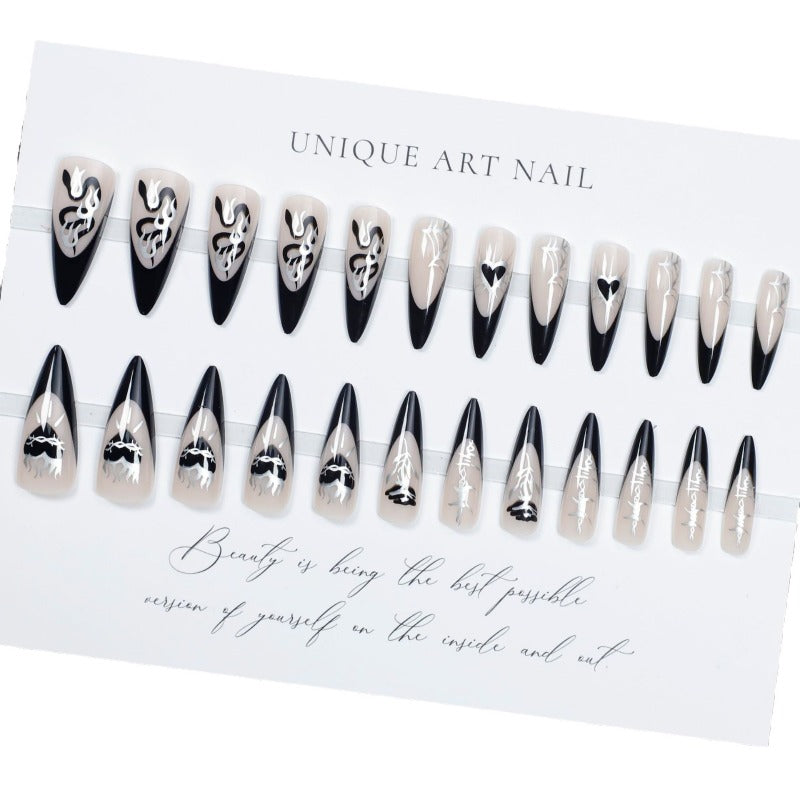 Wholesale 24 Pieces/box Water Drop Black Snake Nails Kits Nail Stickers ACC-NS-XiKa004