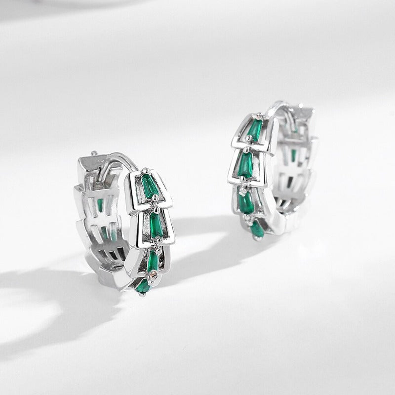 Wholesale Light Luxury Micro-inlaid Zircon Step Green Diamond Earrings ACC-ES-MeiLi004