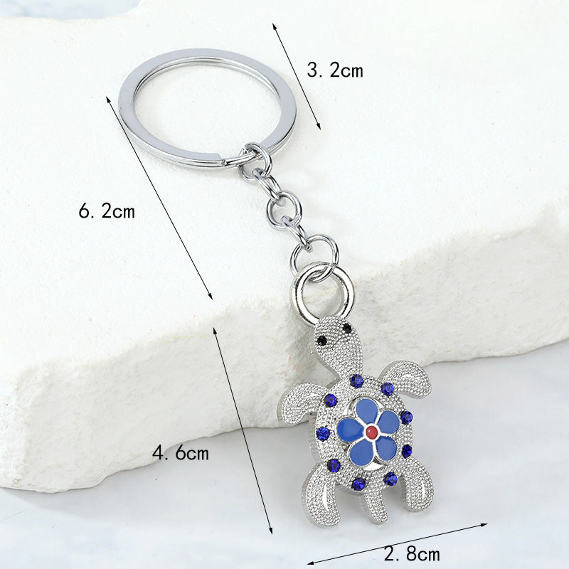Wholesale Sea Turtle Small Turtle Rhinestone Metal Keychains ACC-KC-YingYue001
