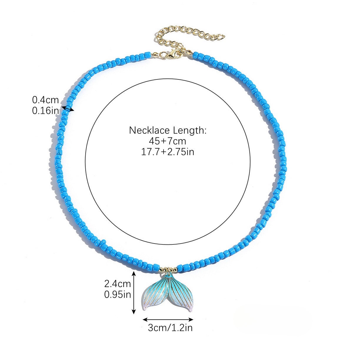 Wholesale Cute Colorful Beaded Shell Rainbow Necklace ACC-NE-ManYi017