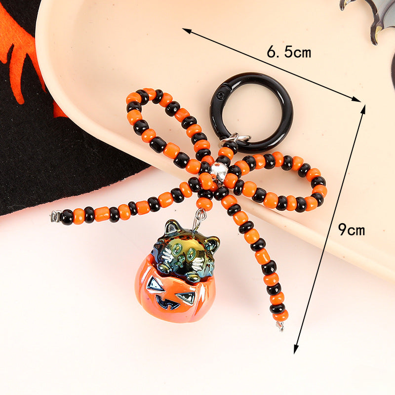Wholesale Halloween Rice Bead Bow Keychains ACC-KC-GeLian002