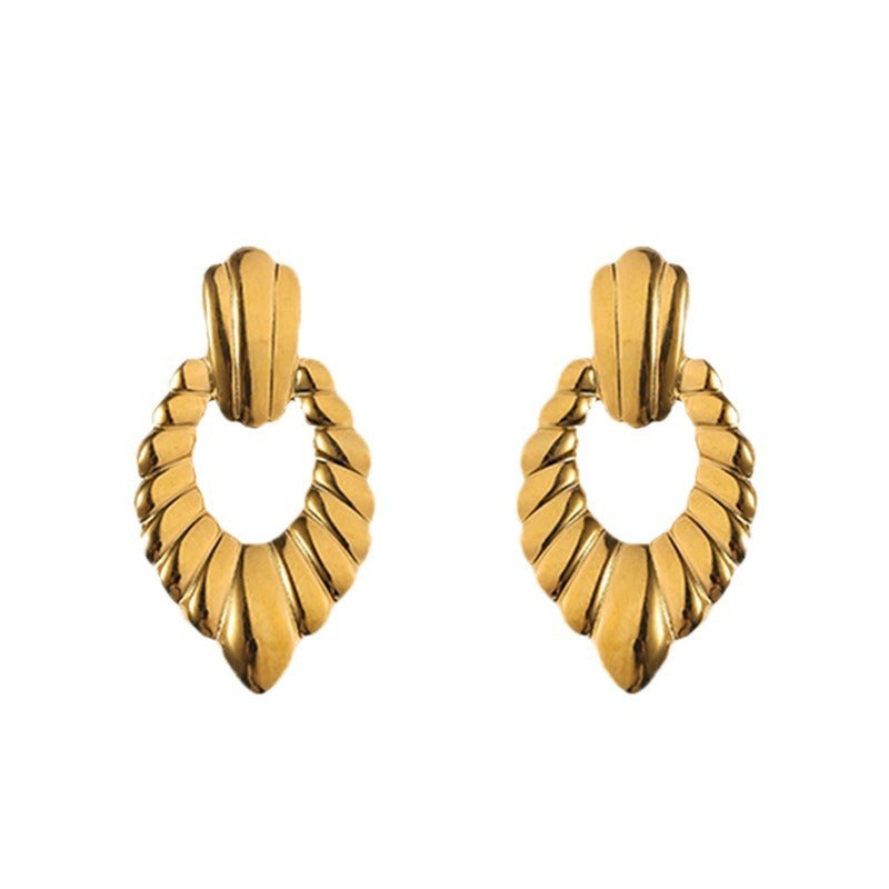 Wholesale Titanium Steel Love Circle Irregular Earrings ACC-ES-RuiX011