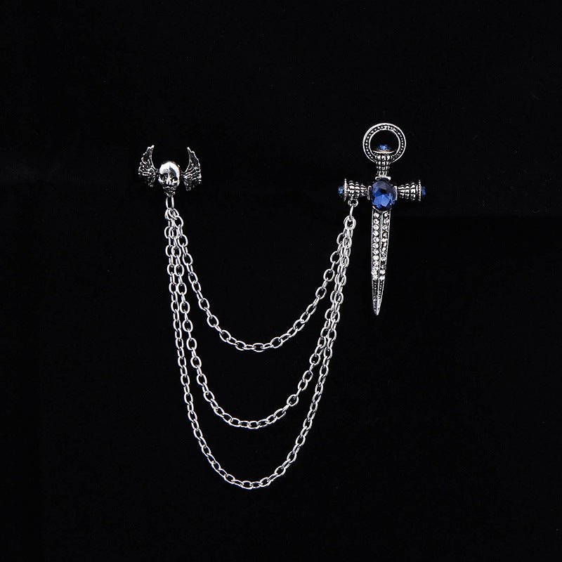 Wholesale   Personalized Skull Badge Wings Sword Vampire Brooch