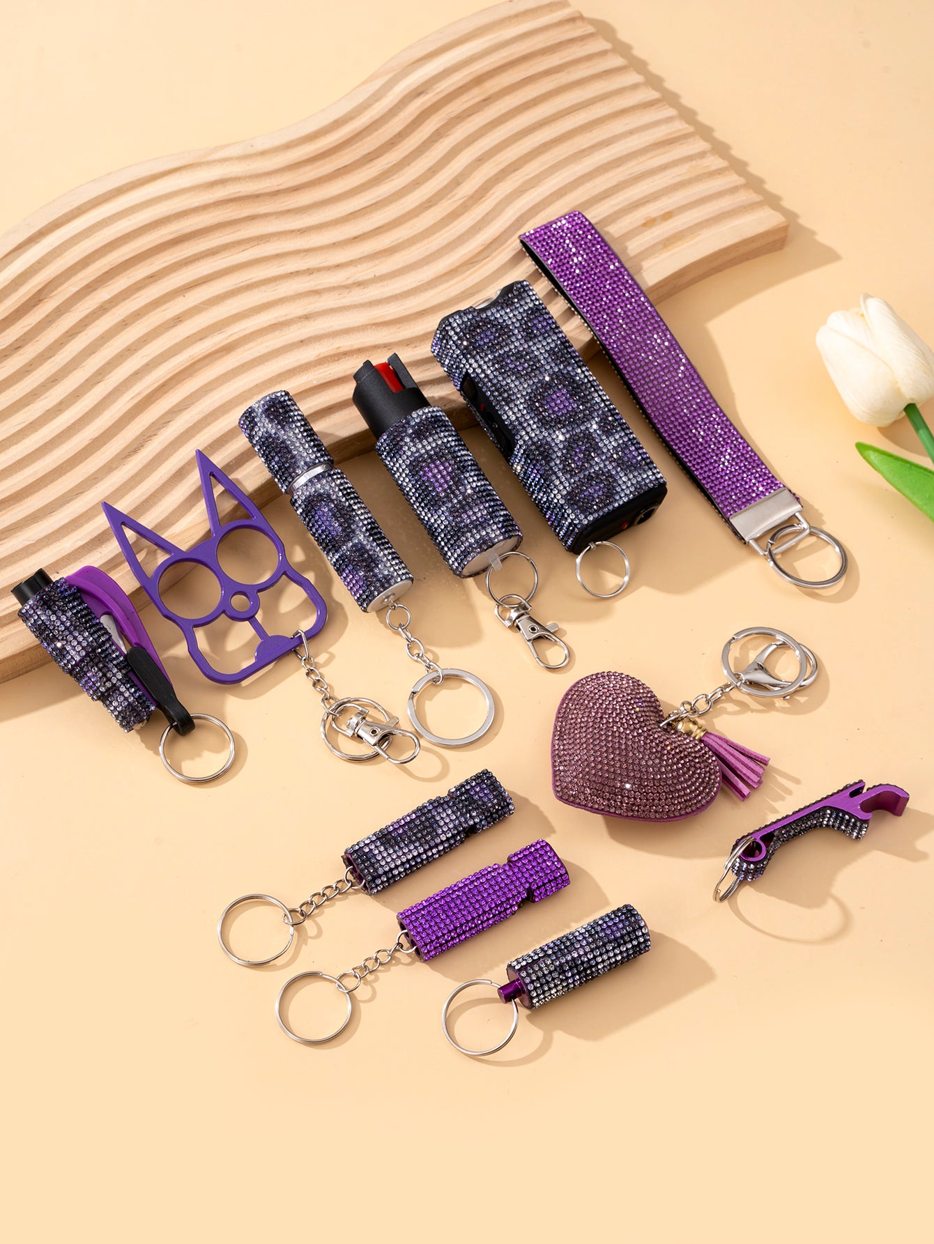 Wholesale Outdoor DIY Keychain 11-piece Set Jewelry Accessories Bottle Convenient Keychain Pendant ACCVIP-KC-ZhiYa020