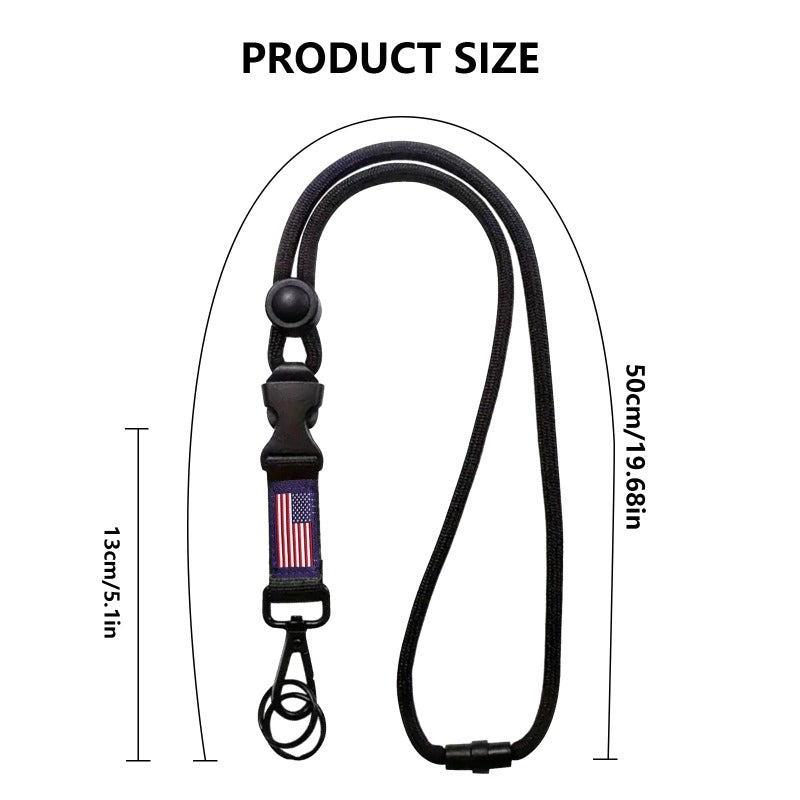 Wholesale American Flag Banner Mountaineering Outdoor Lanyard Keychain ACC-KC-QiDing017