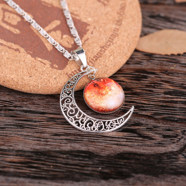 Wholesale Starry Sky Moon Time Gem Alloy Necklaces ACC-NE-SuRen001