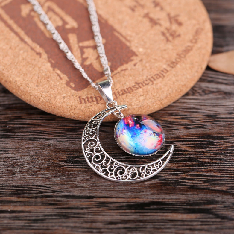 Wholesale Starry Sky Moon Time Gem Alloy Necklaces ACC-NE-SuRen001