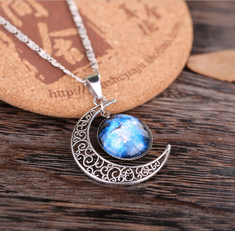 Wholesale Starry Sky Moon Time Gem Alloy Necklaces ACC-NE-SuRen001