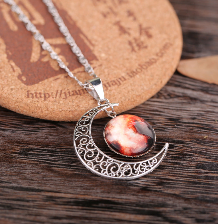 Wholesale Starry Sky Moon Time Gem Alloy Necklaces ACC-NE-SuRen001
