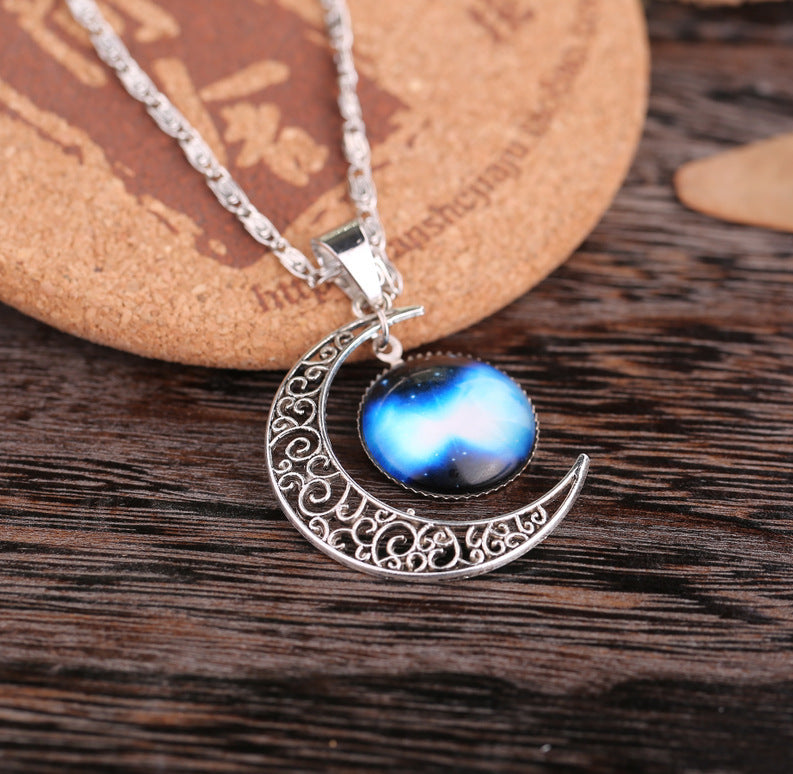 Wholesale Starry Sky Moon Time Gem Alloy Necklaces ACC-NE-SuRen001