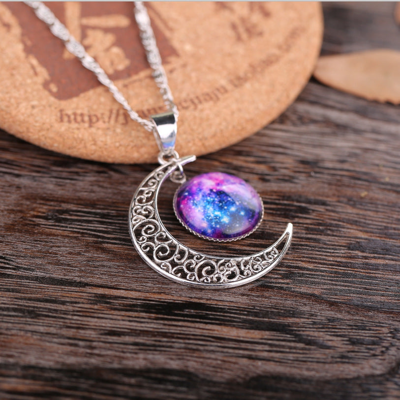 Wholesale Starry Sky Moon Time Gem Alloy Necklaces ACC-NE-SuRen001
