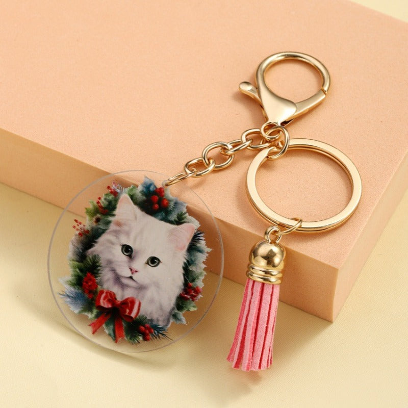 Wholesale 3D Printed Acrylic Cat Keychain ACC-KC-RongRui037