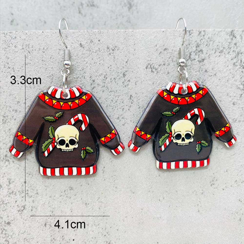 Wholesale Christmas Snowflake Elk Bell Christmas Dwarf Acrylic Earrings ACC-ES-ChenY085