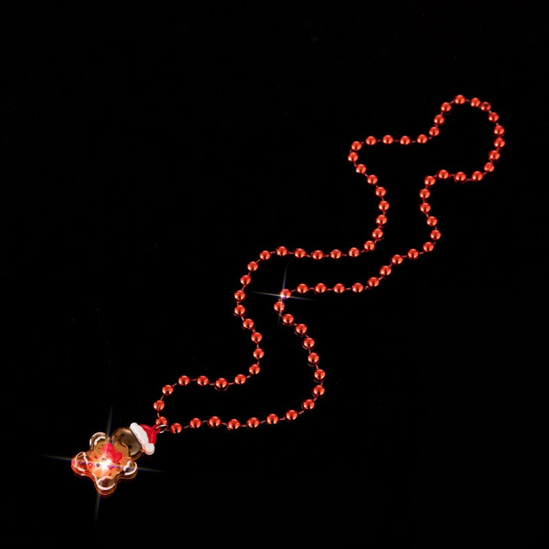 Wholesale 5pcs Christmas Red Luminous Character Necklaces ACC-NE-ChuanSha004