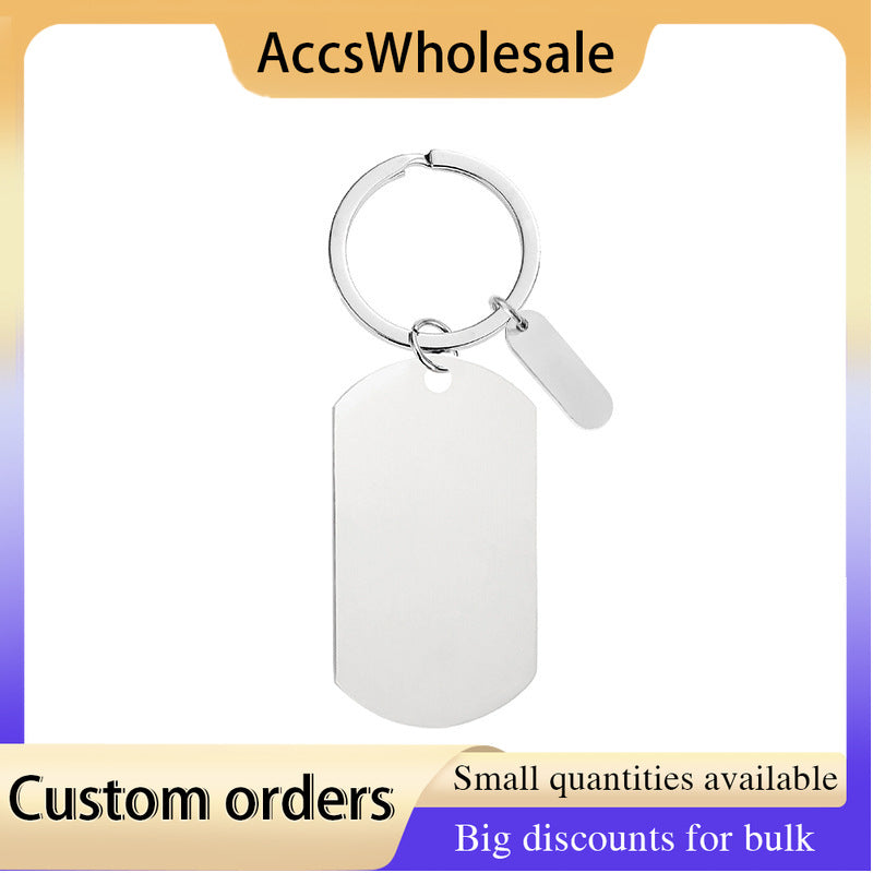 Custom Keychain with Laser Engraved Text or Logo - Multi-color Small Strip Metal Keychain