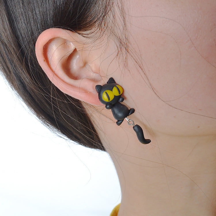 Wholesale Polymer Clay Kitten Earrings Cute Earrings ACC-ES-ZhuangZ002