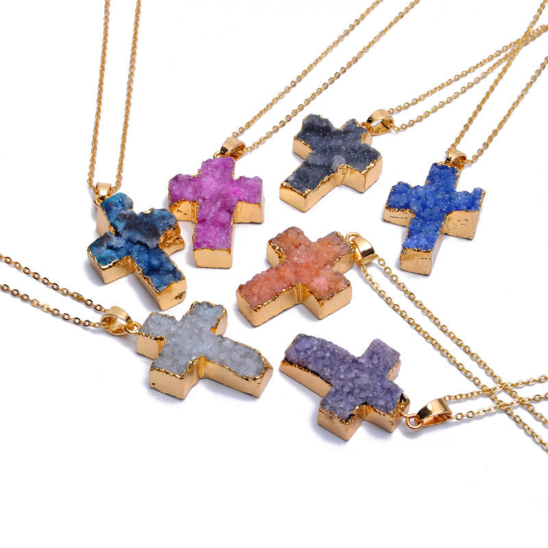 Wholesale Cross Natural Stone Necklace ACC-NE-ZhuangZ003