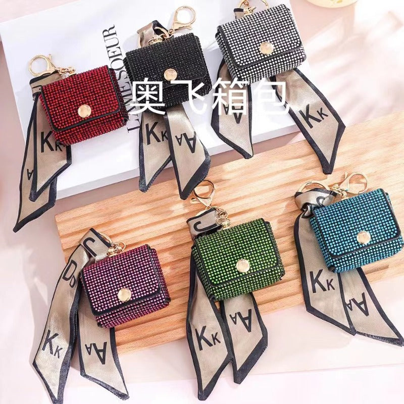 Wholesale Diamond Mini Bag Coin Purse Keychain ACC-KC-Aofei001