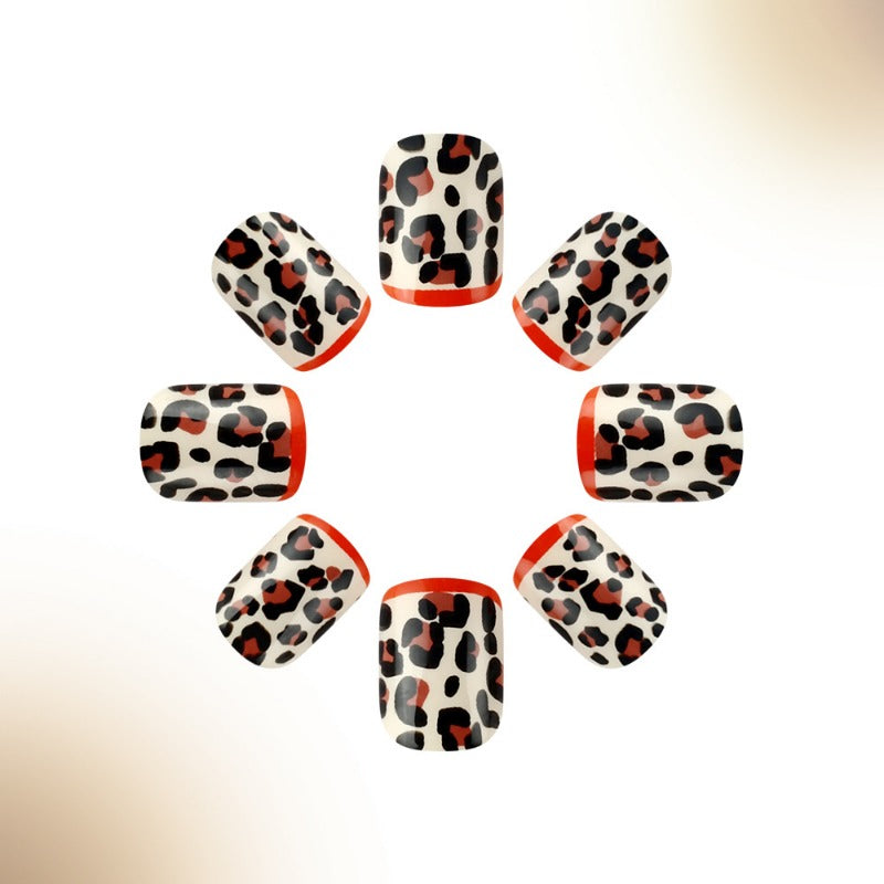 Wholesale 24 Pieces/box Valentine's Day Shiny Leopard Nails Kits Nail Stickers ACC-NS-MiKe031