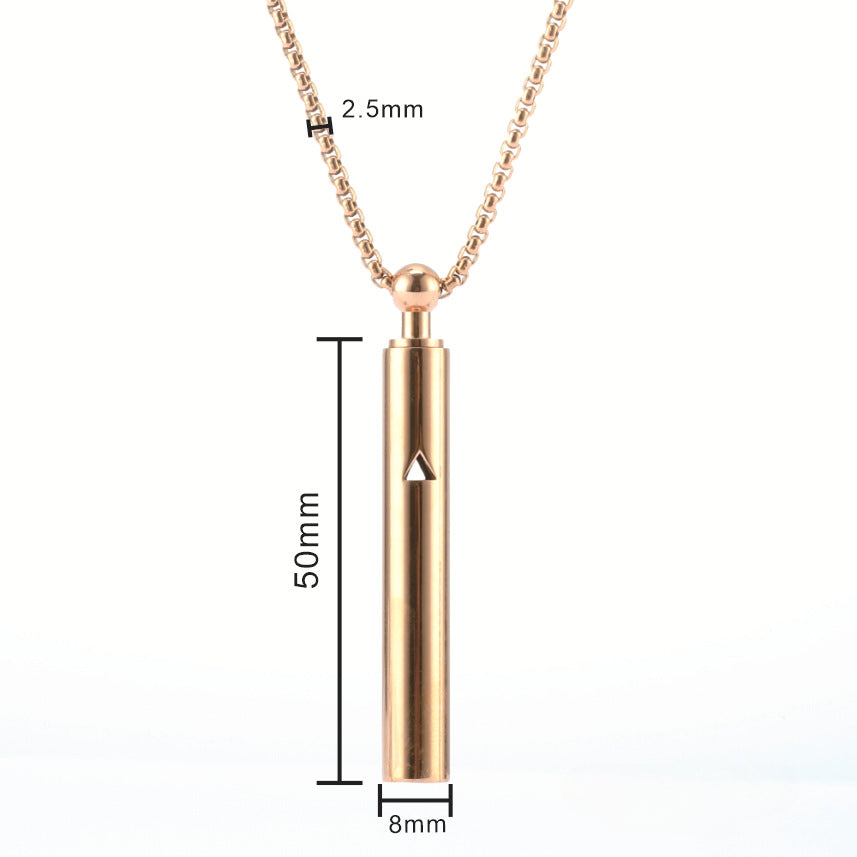 Wholesale Yoga Meditation Stress Relief Whistle Stainless Steel Necklace ACC-NE-QinShi005