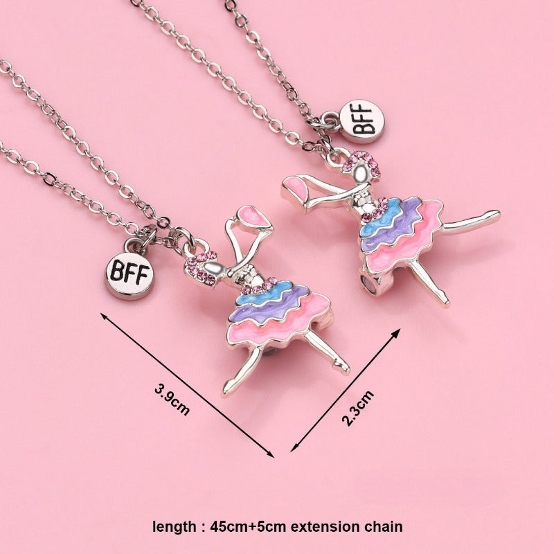 Wholesale Dancer Alloy Oil Drop Heart Splicing Magnetic Necklace ACC-NE-Hanp001