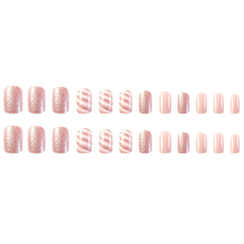 Wholesale 24 Pieces/box Christmas glitter colorful twill Nails Kits Nail Stickers ACC-NS-QXJ013