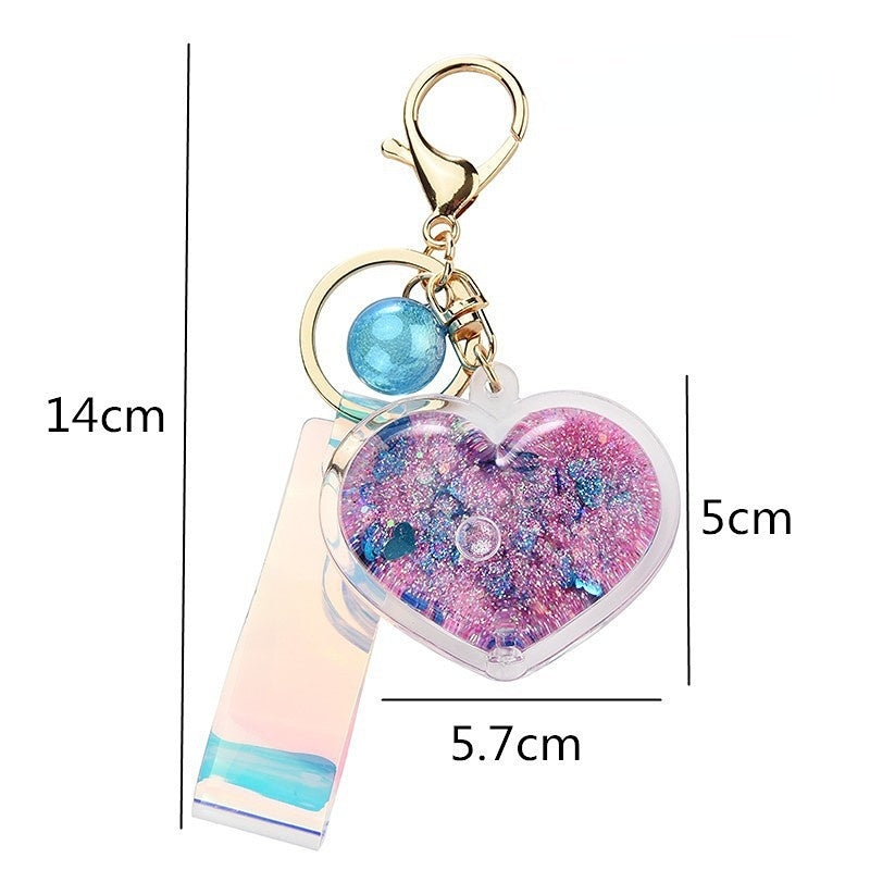 Wholesale Acrylic Oiled Love Quicksand Creative Key Chain