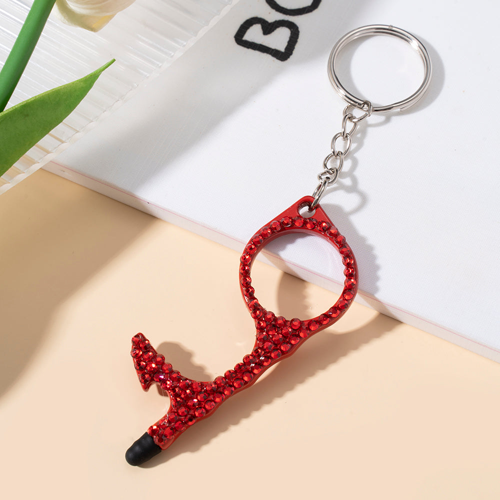 Wholesale Multifunctional Double-Sided Diamond Door Opener Portable Keychain ACCVIP-KC-ZhiYa014