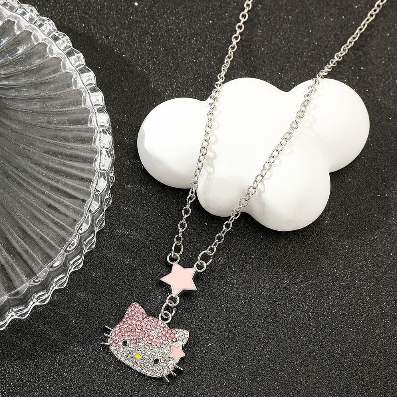 Wholesale Cartoon Cute Diamond Kitten Necklace ACCVIP-NE-Boshuo004