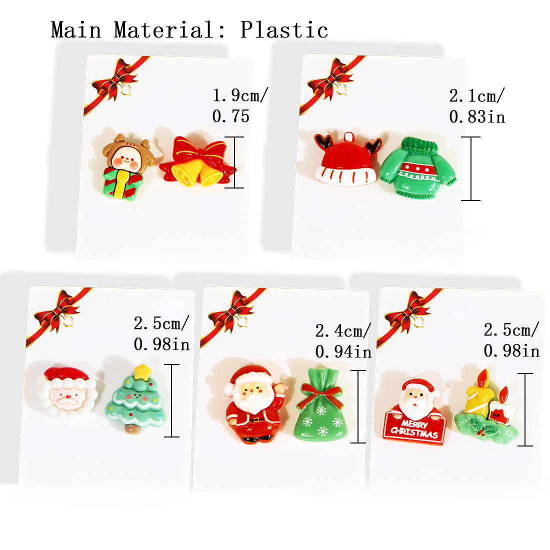 Wholesale Cartoon Cute Santa Claus Christmas Tree Earrings ACC-ES-Tengc004