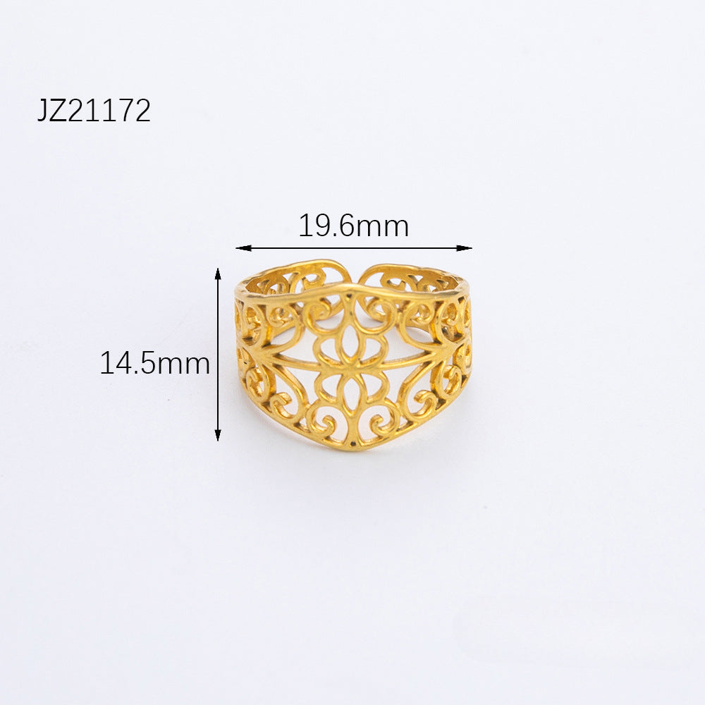 Wholesale Vintage Hollow Stainless Steel Ring Open Rings ACC-RS-YuHui007