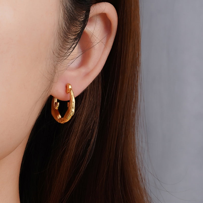 Wholesale Stainless Steel Non-fading Exaggerated Earrings ACC-ES-MuShan064