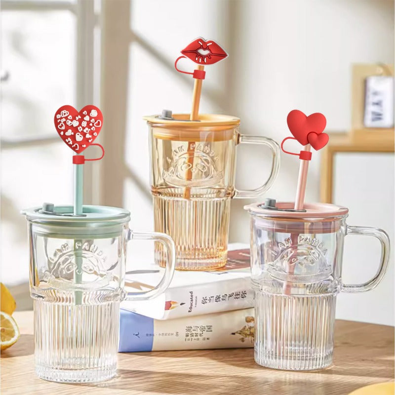 Wholesale Random 100pcs Valentine's Day Love Party 10mm PVC Soft Straw Tube Cap ACC-SCR-RYY126