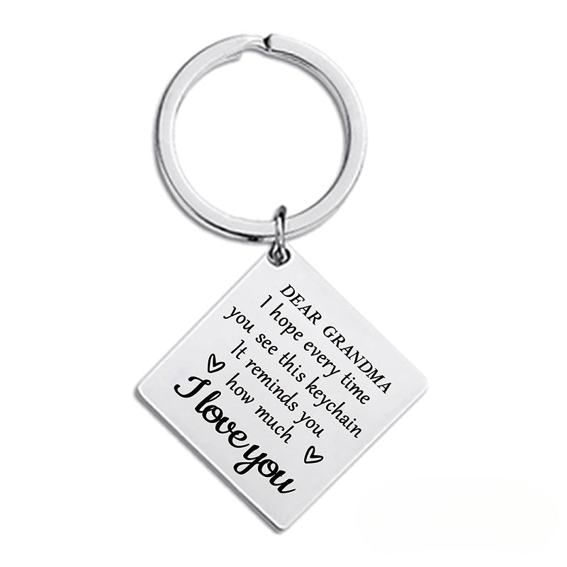 Wholesale Mother's Day Gift Metal Square Keychain ACC-KC-Ganggu008