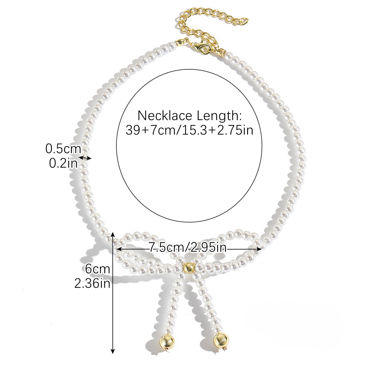 Wholesale Alloy Bow Pearl Necklace ACC-NE-ManYi018