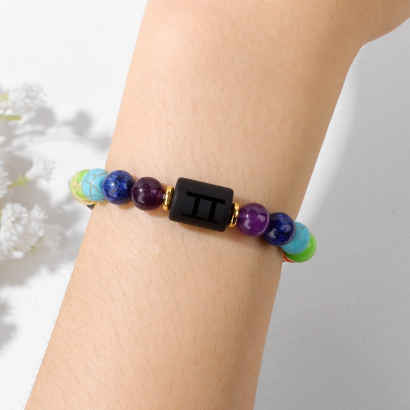 Wholesale 12 Zodiac Smooth Agate Stone Bracelet ACC-BT-YinYi003