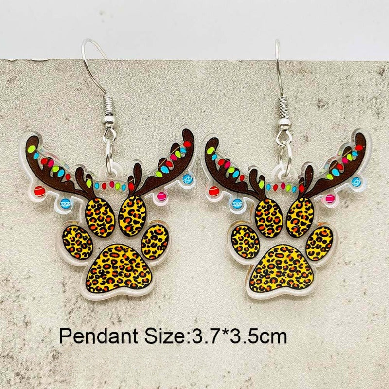 Wholesale Christmas Santa Hat Green Red Plaid Acrylic Earrings ACC-ES-ChenY096