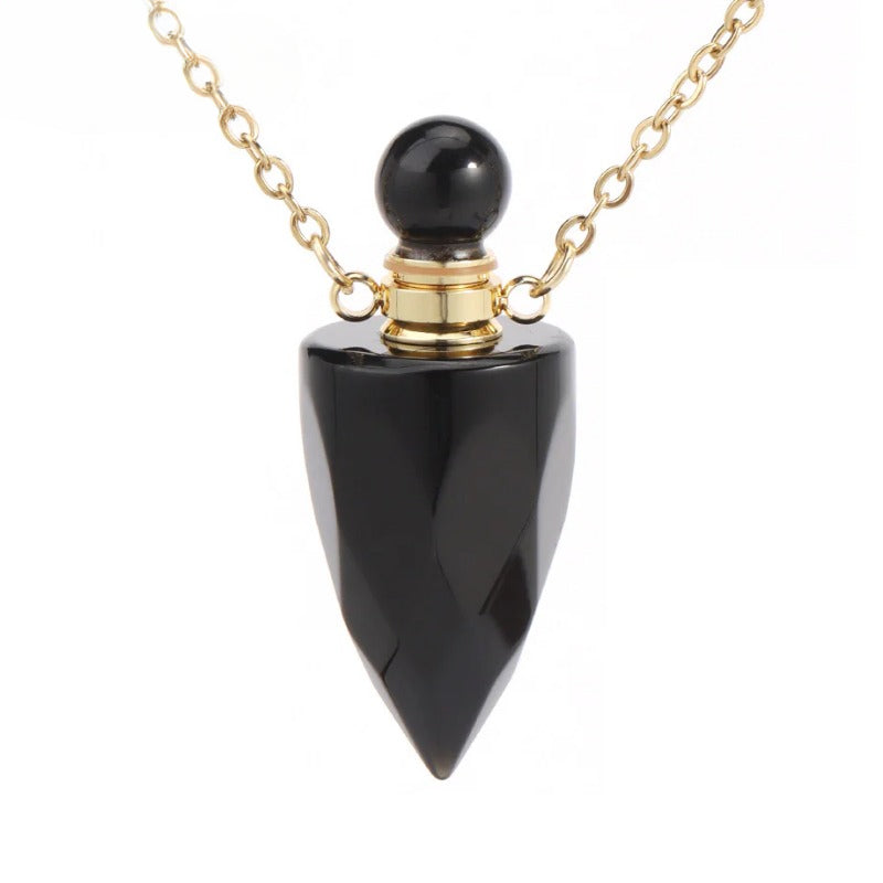 Wholesale Natural Stone Crystal Perfume Bottle Necklace ACC-NE-HuaiShe005