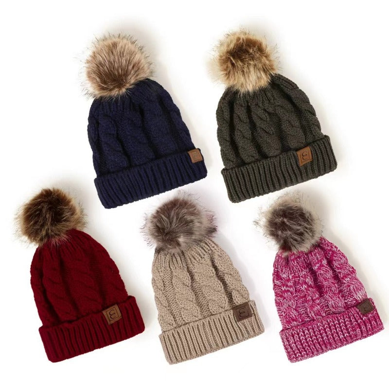 Wholesale Autumn Wool Ball Knitted Hat ACC-HT-Suli004