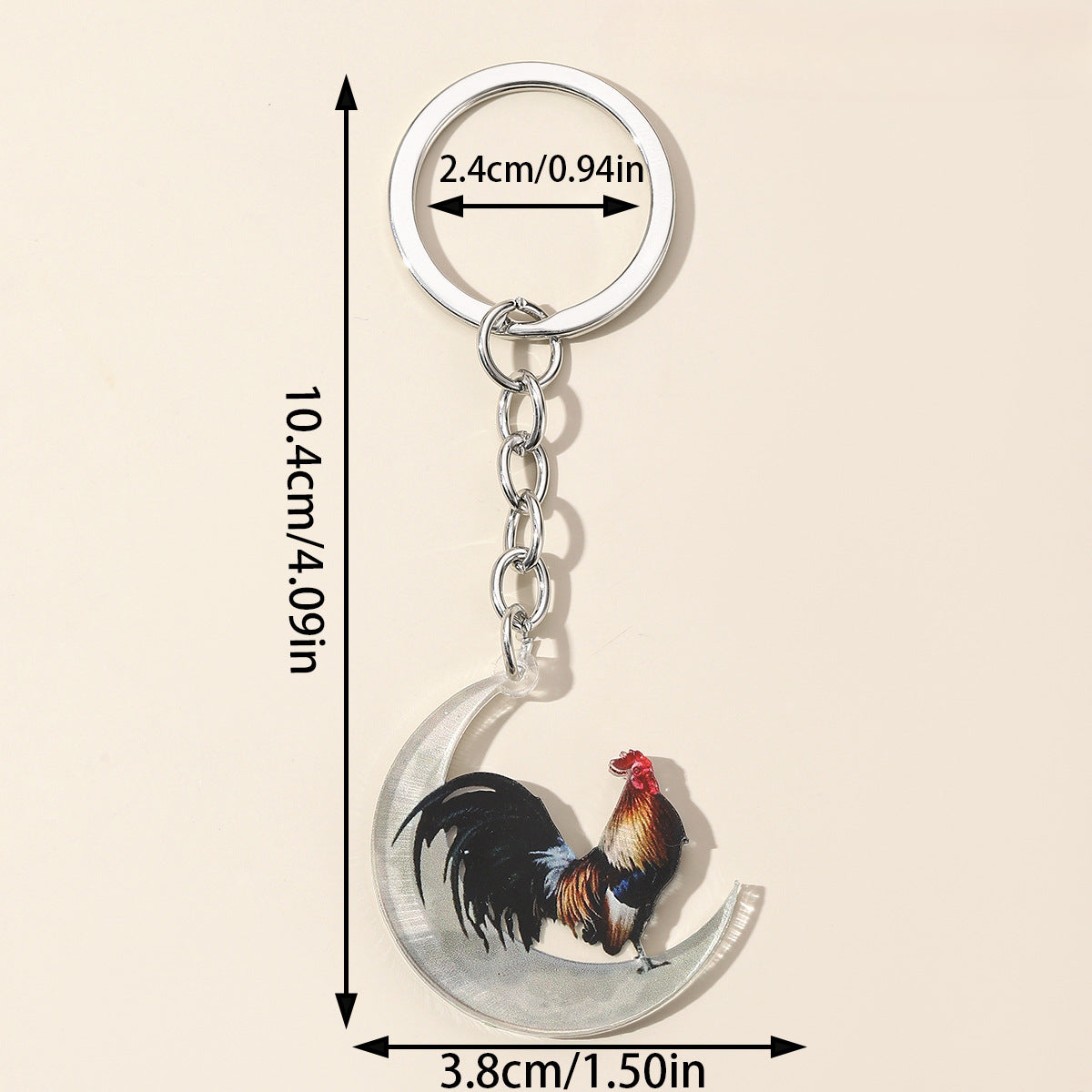 Wholesale Color Printed Pet Chicken Acrylic Keychain ACC-KC-HuiWen015