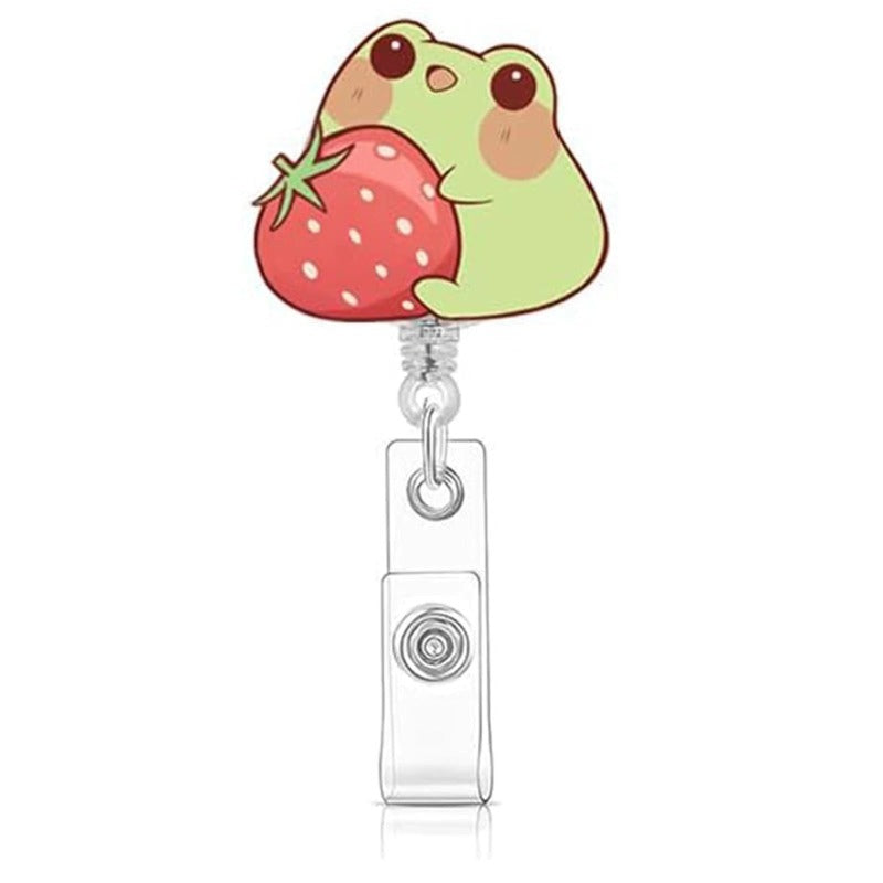Wholesale Skateboard Frog Mushroom Frog Rotatable Retractable Badge Keychain ACC-KC-LingYu018
