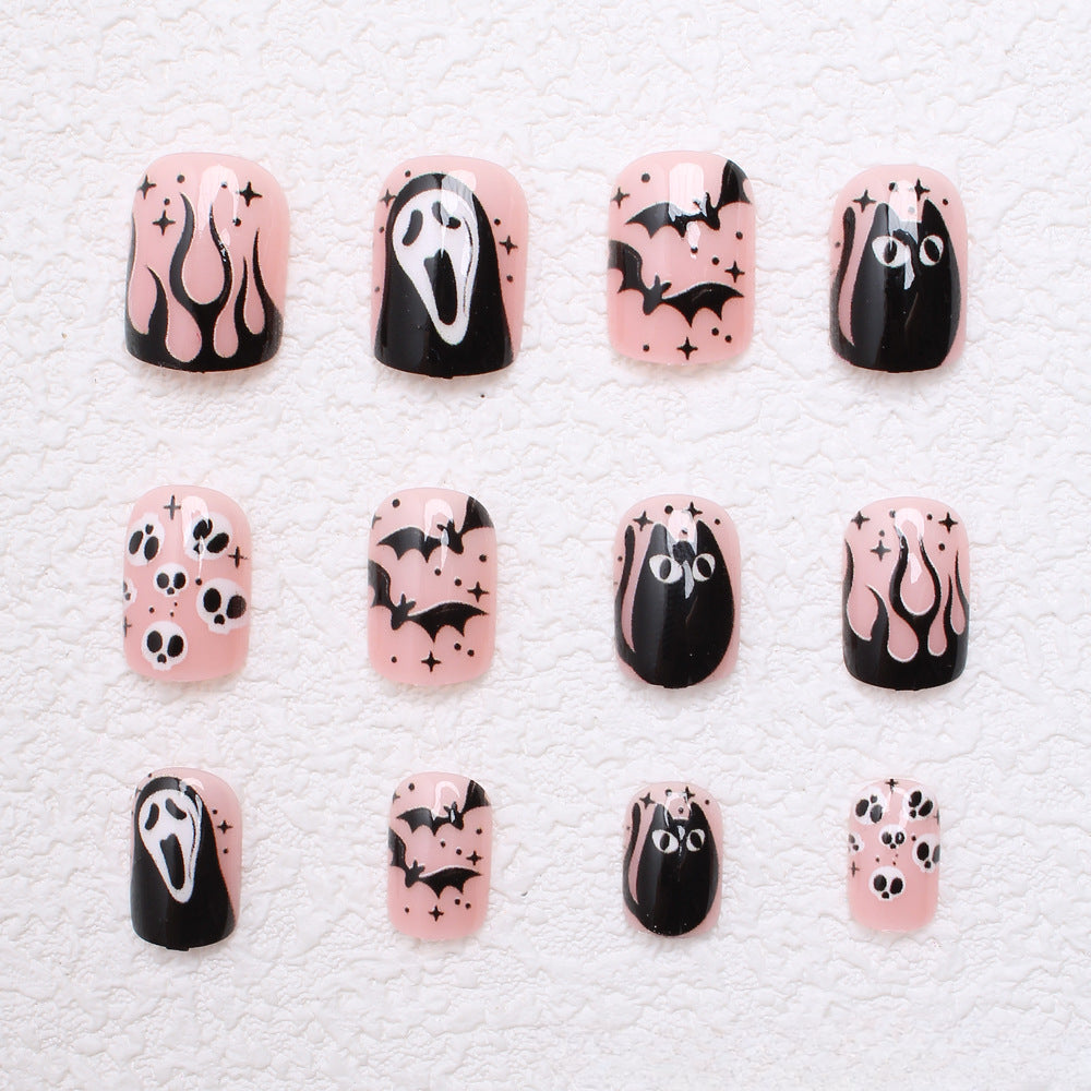 Wholesale Halloween 24 Pieces/box Press-on Nails Kits Nail Stickers ACC-NS-XingNai018