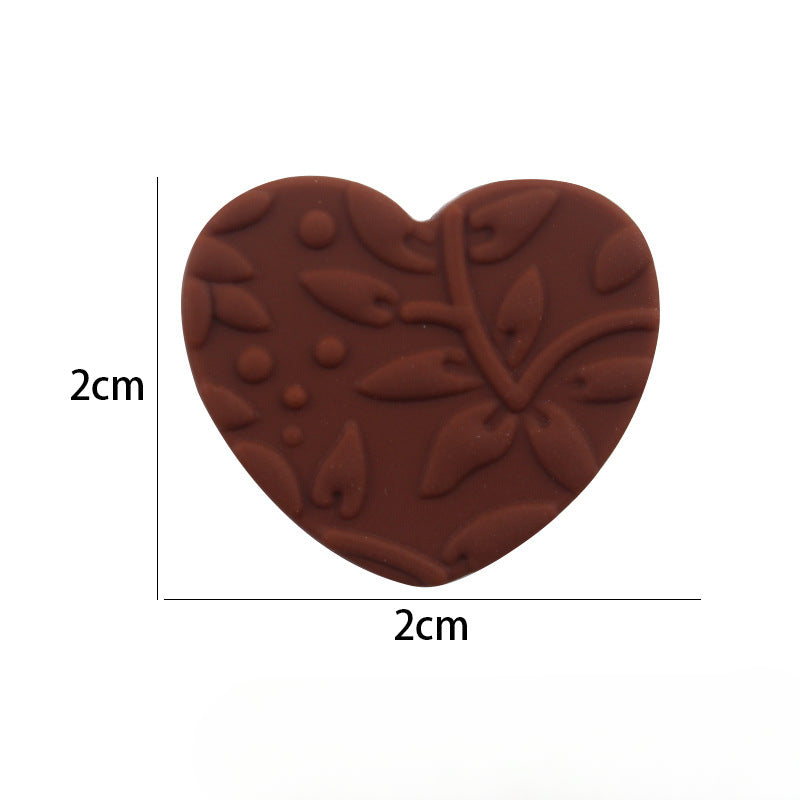 Wholesale 5pcs Silicone Printed Heart Focal Beads ACC-BDS-GuangTian029