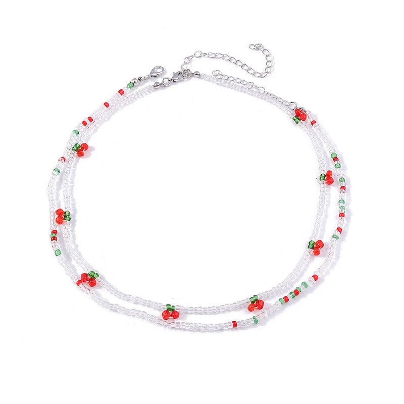 Wholesale Colorful Rice Bead Flower Beaded Necklace ACC-NE-YueSen026