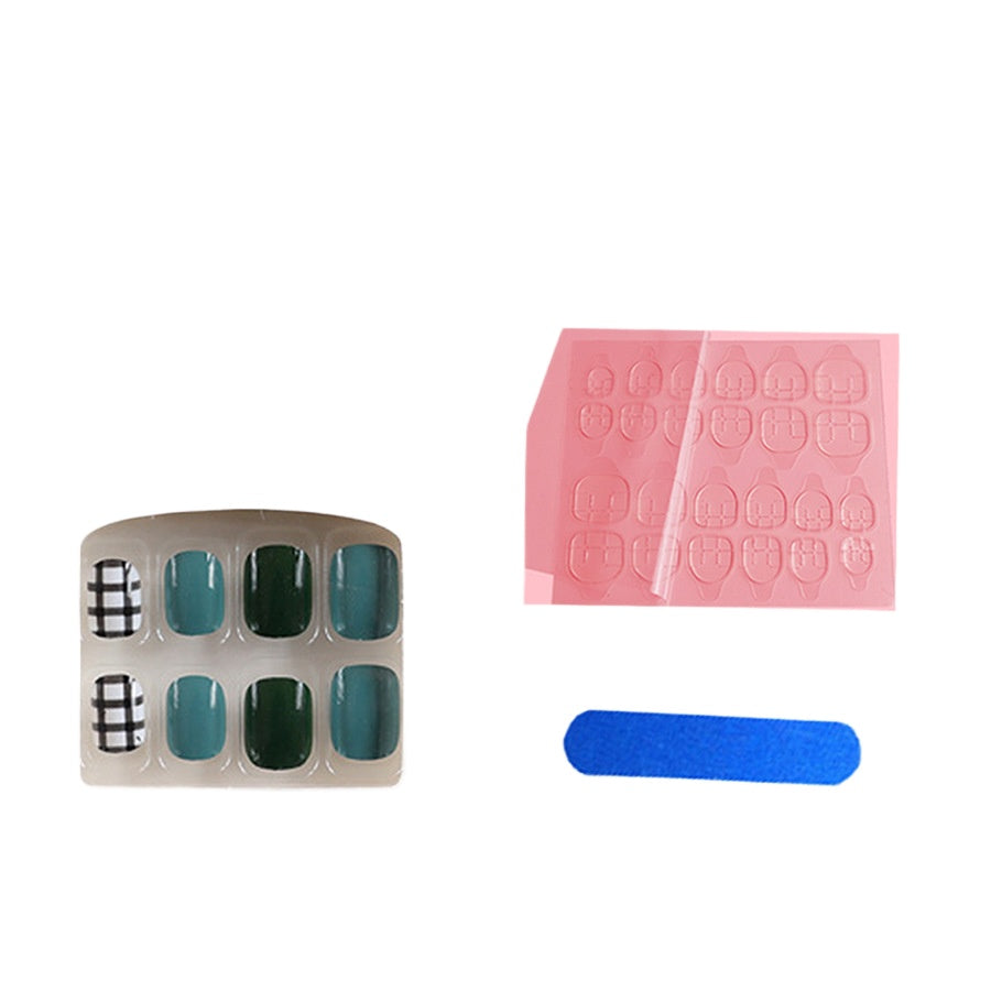 Wholesale 24 Pieces/box Shiny Silver Star Manicure Press-on Nails Kits Nail Stickers ACC-NS-NaiEr006