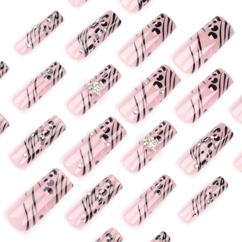 Wholesale 24 Pieces/box Leopard Star Nails Kits Nail Stickers ACC-NS-LeFan246