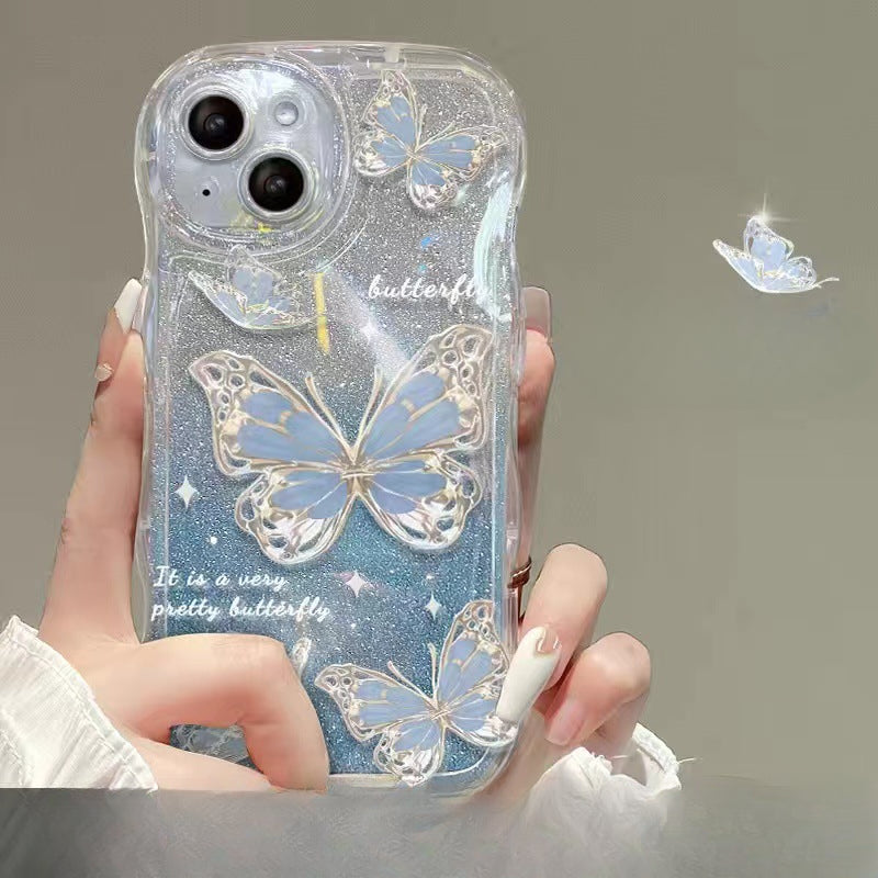 Wholesale Wave Butterfly Silicone Glitter Soft Shell Phone Case ACC-PC-ShanShan004