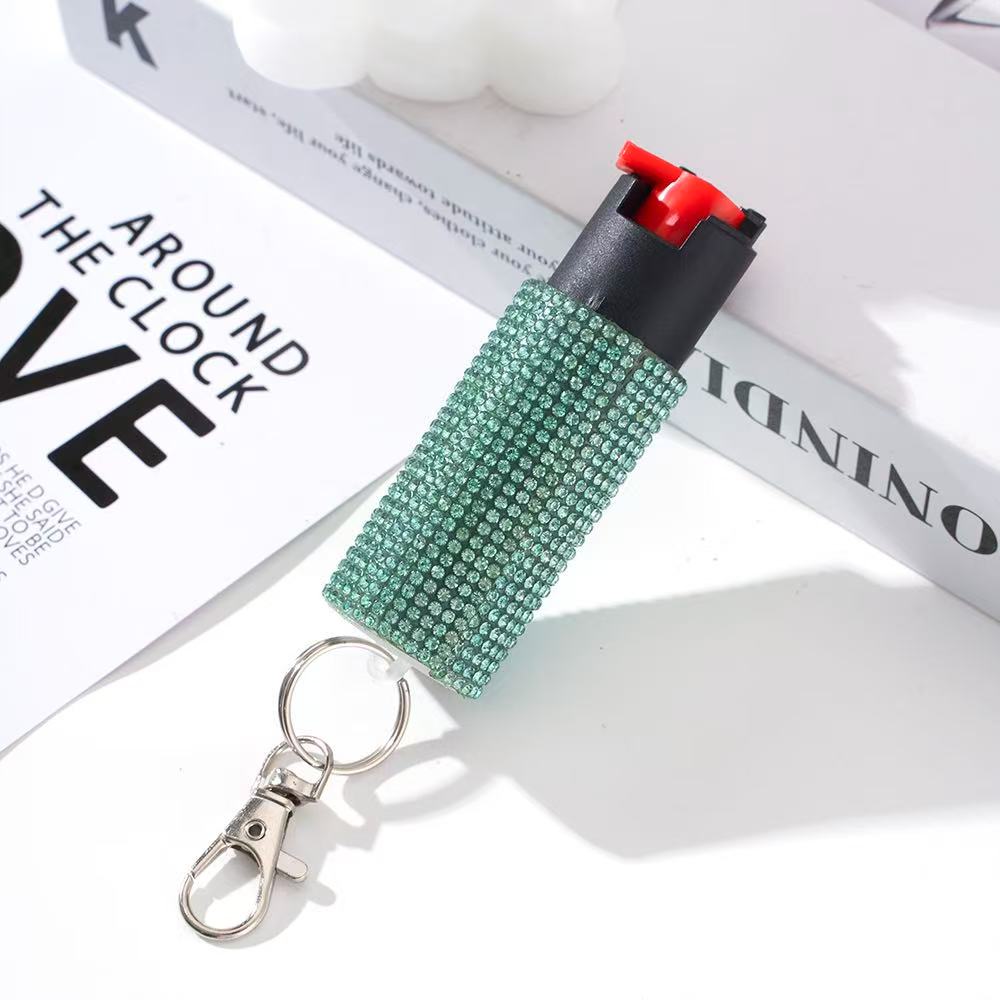 Wholesale Quick Release Spray Solid Color Rhinestone Keychain for Women